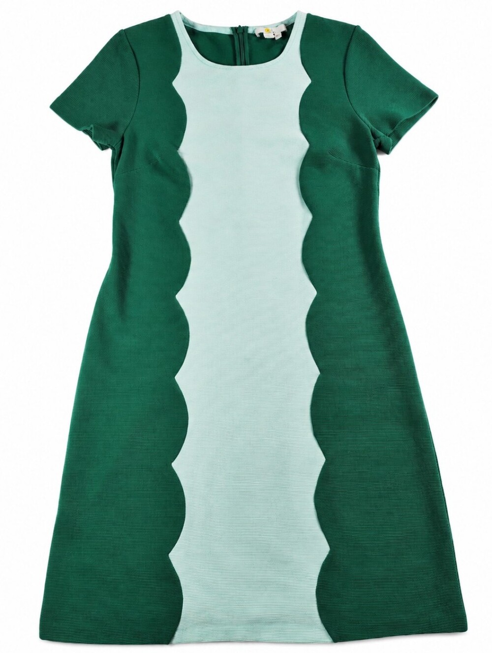 Boden Scallop Jane Textured Dress US 8R Green Mint Colorblock